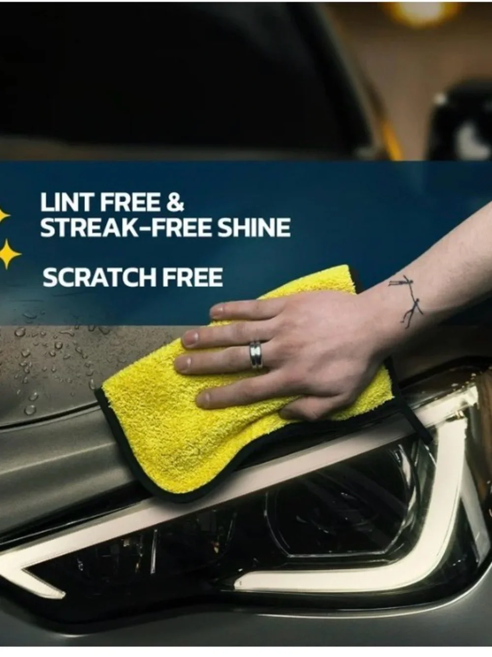3PC PACK 12x12 Microfiber Cleaning Cloth Yellow/GRAY Multipurpose Home & Auto NW